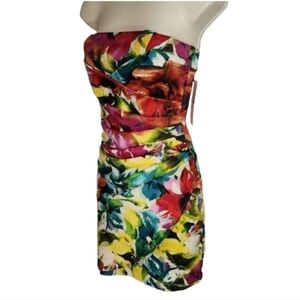 Speechless Dress Ruched Multicolor Floral Pink Size 5